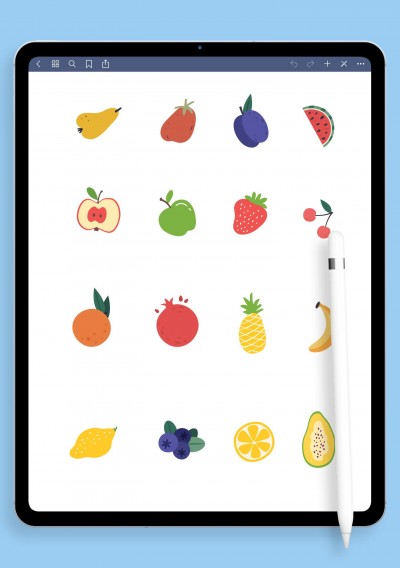 Lovely Fruits Sticker Pack for iPad