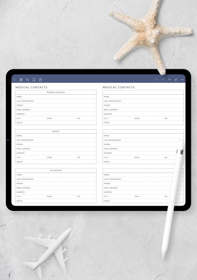 iPad Pro Medical Contacts Template