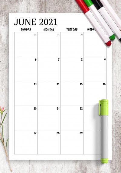 Download Printable Minimal monthly calendar PDF