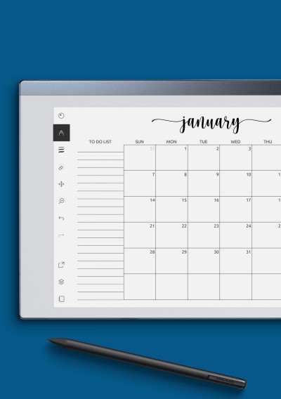 reMarkable Monthly Calendar with To-Do List