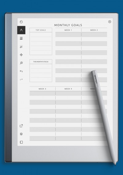 reMarkable Monthly Goal Setting Template