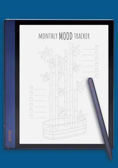 Monthly Mood Tracker Template - Bamboo Tree for BOOX Note