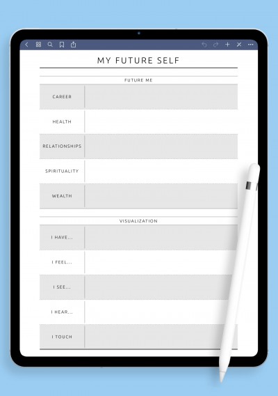 My Future Self Template template for iPad