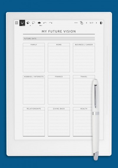 My Future Vision Simple Template for Supernote