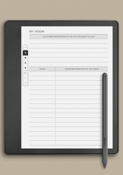 My Vision Template template for Kindle Scribe