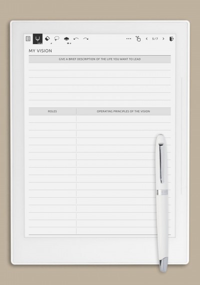 My Vision Template template for Supernote