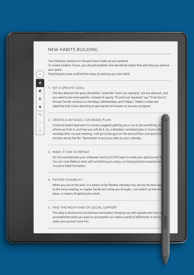 New Habits Building Template for Kindle Scribe
