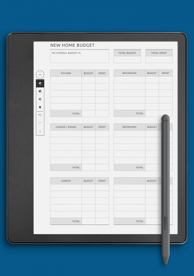 New Home Budget Template for Kindle Scribe