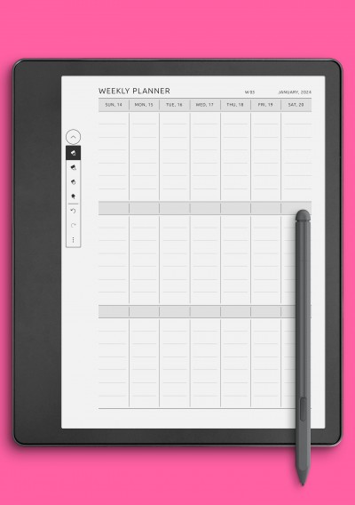 Kindle Scribe One-Page Weekly Vertical Planner Template