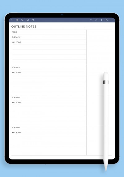 Notability Outline Notes Template