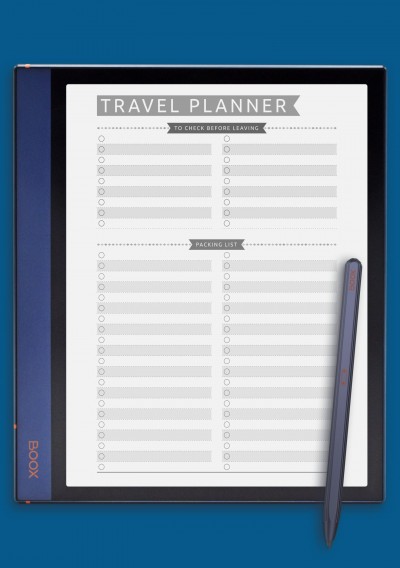 Packing List - Casual Style Template for BOOX Note