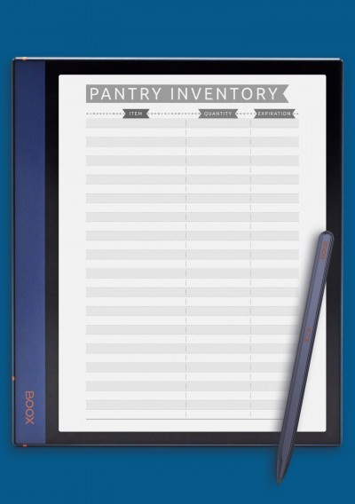 Pantry Inventory - Casual Style Template for BOOX Note