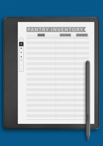 Pantry Inventory - Casual Style template for Kindle Scribe