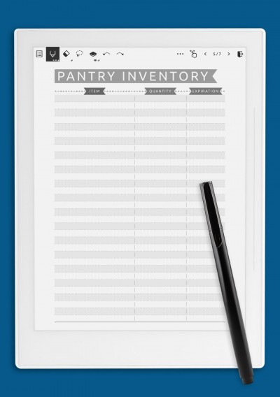 Pantry Inventory - Casual Style template for Supernote