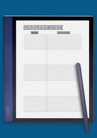 Party Grocery List - Casual Style Template for BOOX Note