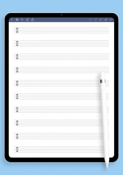 Percussion Staff Template – Drums &amp; Unpitched Instruments template for GoodNotes