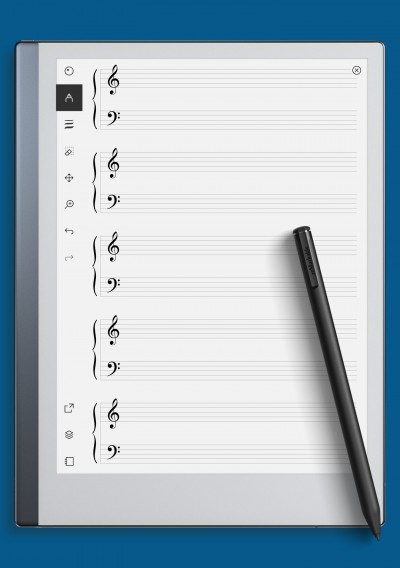 reMarkable Piano Grand Staff (Treble + Bass Clefs)