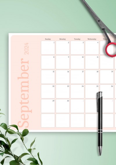 Download Printable Pink Monthly Calendar PDF