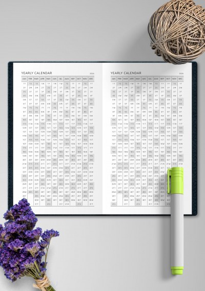 TN Printable Yearly Calendar with Week Numbers