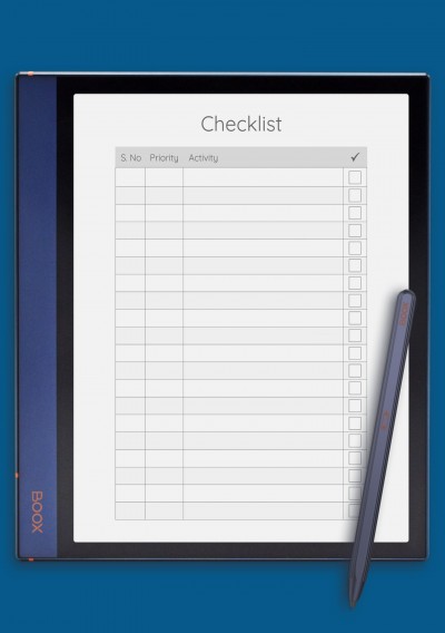 Priority Checklist Template for BOOX Note