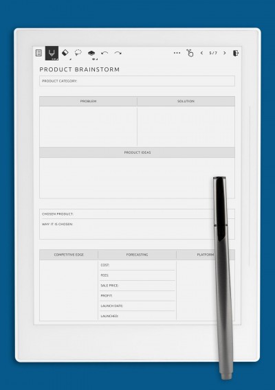 Supernote A6X Product Brainstorm Template