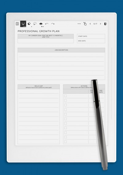 Supernote A6X Template Professional Growth Plan