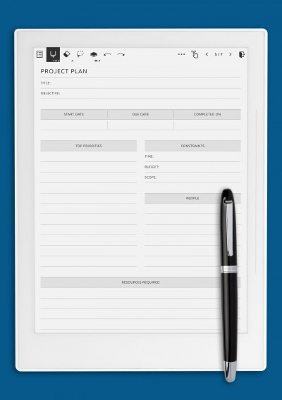 Project Plan Template for Supernote A6X