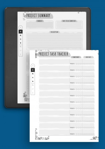 Project Planning - Floral Style Template for Kindle Scribe