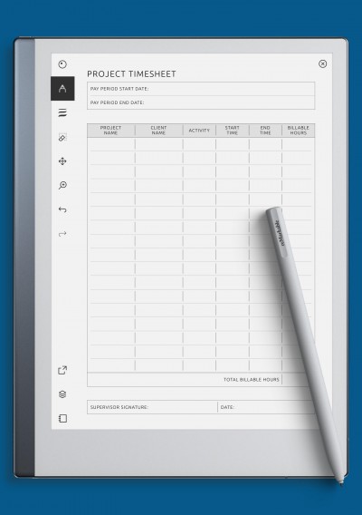 reMarkable Project Timesheet Template