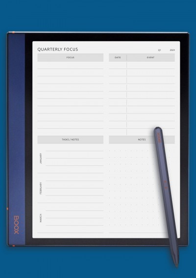 BOOX Note Air Quarterly Focus Template