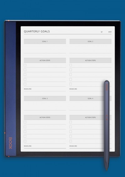 BOOX Note Air Quarterly Goals Template