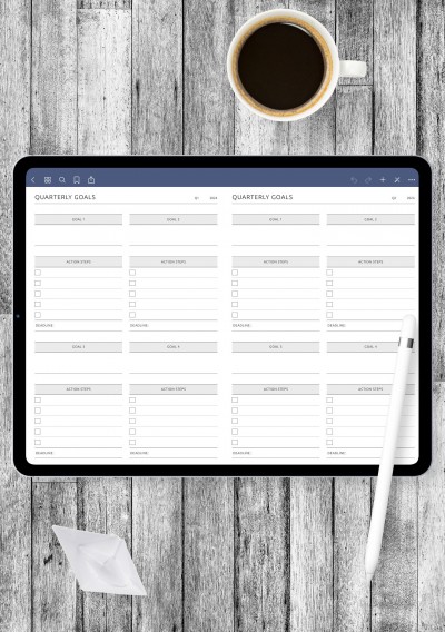 Quarterly Goals Template for GoodNotes