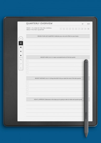 Quarterly Overview Template for Kindle Scribe