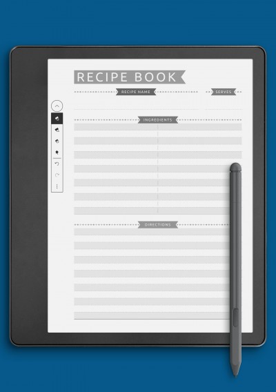 Recipe Book - Casual Style Template for Kindle Scribe