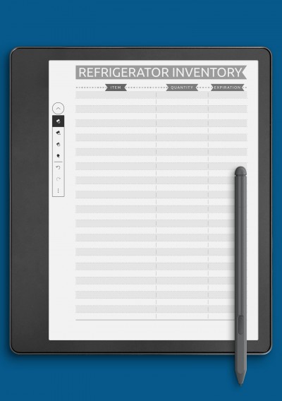 Kindle Scribe Refrigerator Inventory - Casual Style Template