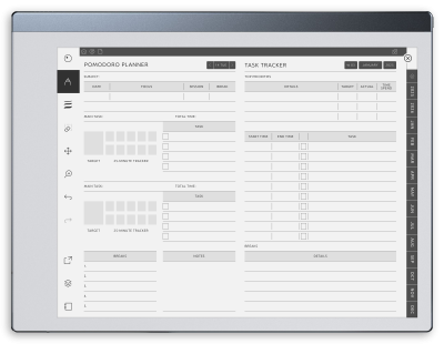 2026 - 2027 Pomodoro Planner for reMarkable - Download Hyperlinked PDF