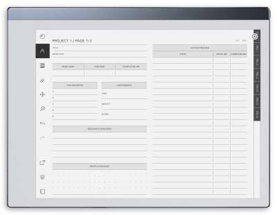 Download reMarkable Section Project Planner PDF