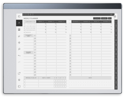 Weekly Schedule Planner for reMarkable - Get Customizable Hyperlinked PDF