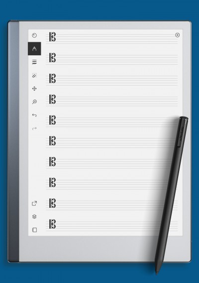 reMarkable Tenor Clef Staff Paper (Printable Sheet)