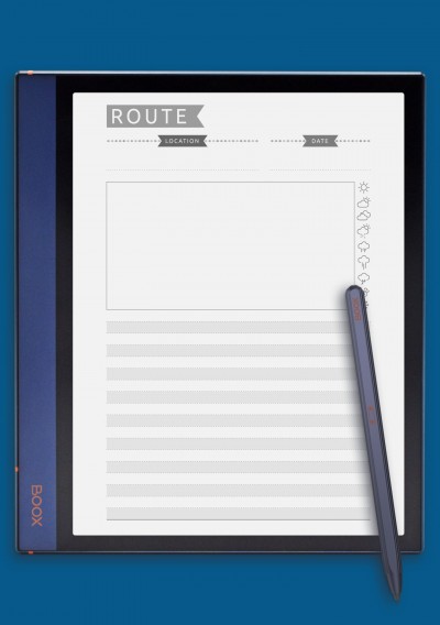 Route Planning Template - Casual Style for BOOX Note