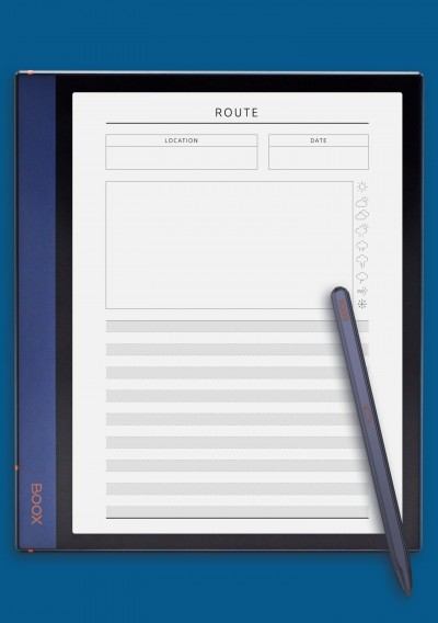Route Planning Template - Original Style for BOOX Note