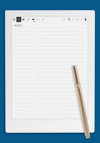 Supernote Tablet Ruled Grid 2-Column Right Template