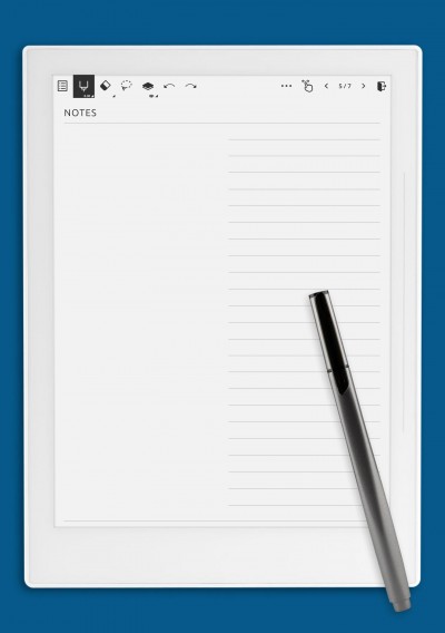 Ruled Grid Right Template for Supernote Device