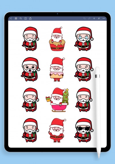Santa Claus Sticker Pack for iPad: GoodNotes, Notability, Samsung Notes