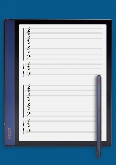 SATB + Piano Staff (Choral Score Layout) template for BOOX Note