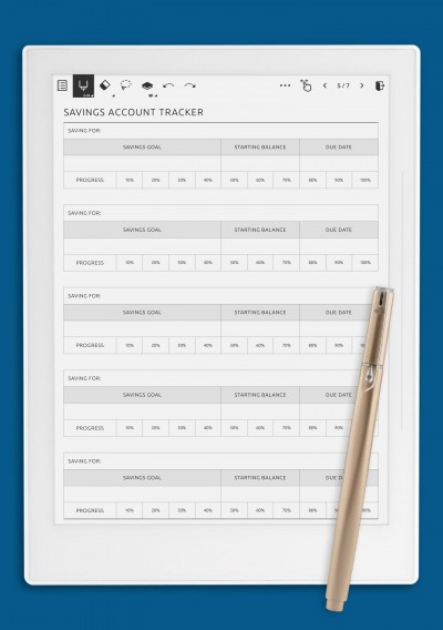 Savings Account Tracker for Supernote A6X