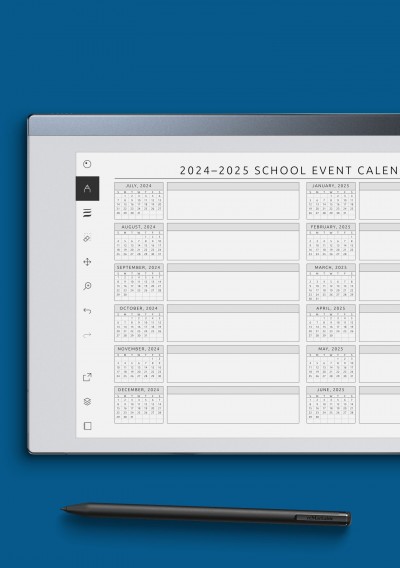 reMarkable School Event Calendar Template