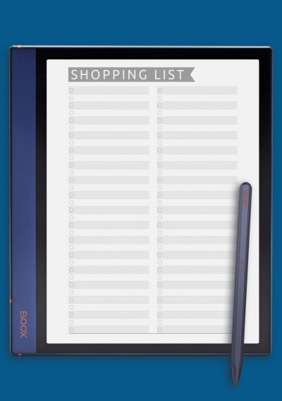 Shopping List  - Casual Style Template for BOOX Note