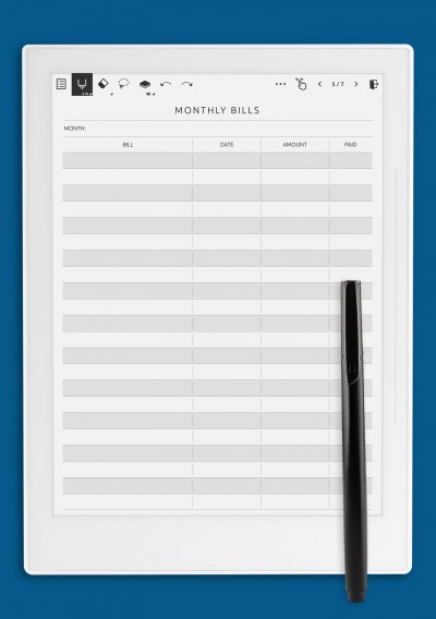 Supernote A6X Simple Budget Template
