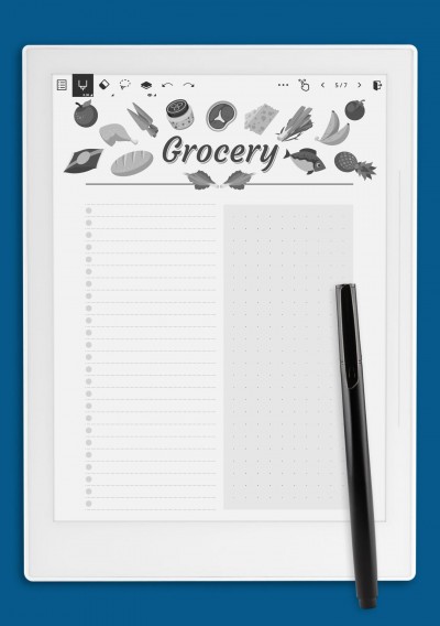 Supernote A6X Simple vegy grocery list template